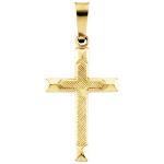 14K Gold Cross Pendant Hollow 17x12 mm