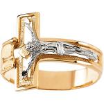 14K Gold Mens Crucifix Ring