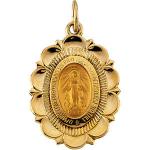 14K Gold Miraculous Medal 22x16 mm