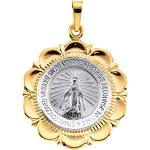 14KTT Gold Miraculous Medal 25x21 mm