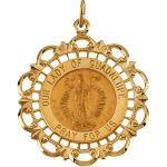 14K Gold Our Lady of Guadalupe Medal 31x26.5 mm