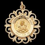 Gold Sacred Heart of Mary Medal