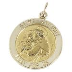 14K Gold St Anthony Medal Round