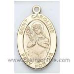 Gold St Caroline Medal Oval