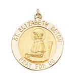 14K Gold St Elizabeth Ann Seton Medal Round