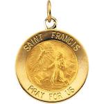 14K Gold St Francis of Assisi Medal Stigmata