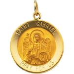 14K Gold St Gabriel Medal Round