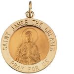 14K Gold St James the Greater Medal Round