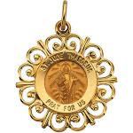 14K Gold St Jude Thaddeus Medal Filagree