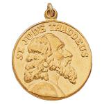 14K Gold St Jude Thaddeus Medal 13.0 mm