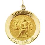 14K Gold St Luke Medal Round