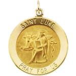 14K Gold St Luke Medal Round