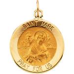 14K Gold St Mark Medal Round