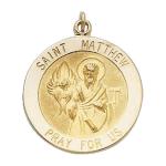 14K Gold St Matthew Medal Round