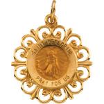 Gold Saint Peregrine Medal Filagree