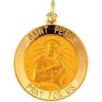 14K Gold St Peter the Apostle Medal Round
