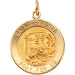 14K Gold St Thomas Medal Round