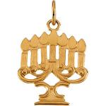 14K Gold Menorah Pendant 18x14 mm