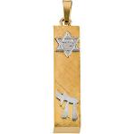 14K Gold Mezuzah Pendant Hollow 28x6 mm