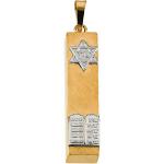 14KTT Gold Mezuzah Pendant 28x6 mm