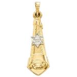 14K Gold Mezuzah Pendant Hollow 26x10 mm