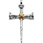 Gold Nail Cross Pendant