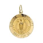 14K Gold Our Lady of Guadalupe Medal Round