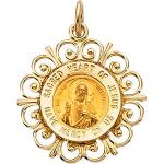 14K Sacred Heart of Jesus Pendant Filagree