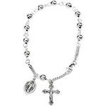 Silver Ball Rosary Bracelet