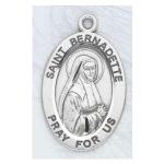 Silver St Bernadette Medal Oval