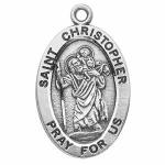 Silver St Christopher Medal Oval