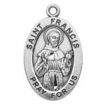 Silver St Francis of Assisi Medal Oval