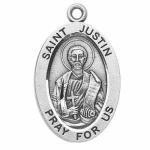 Silver St Justin Medal Oval