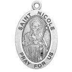 Silver St Nicole Medal Oval