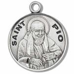 Silver St Padre Pio Medal Round
