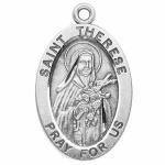 Silver St Therese of Lisieux Medal Oval