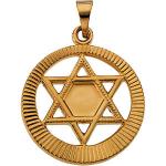 14K Gold Star of David Pendant 17 mm