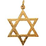 14K Gold Star of David Pendant 19.5x15 mm