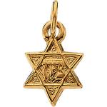 14K Gold Star of David Pendant 7.5x7 mm