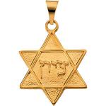 14K Gold Star of David Pendant 21x19 mm