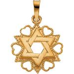 14K Gold Star of David Pendant 18x15 mm