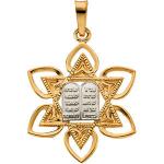 14K Gold Star of David Pendant 23x21 mm