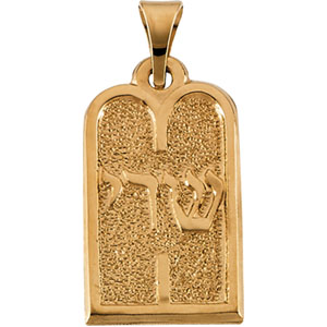 Gold Ten Commandments Pendant