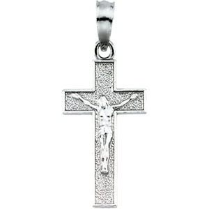 White Gold Crucifix Pendant